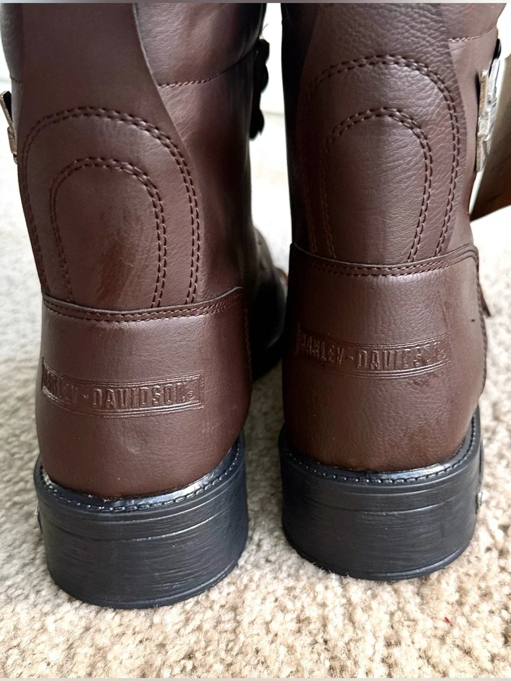 Harley Davidson Mens 10 Brown Leather Motorcycle Biker Lace-up Boots NWT Rare